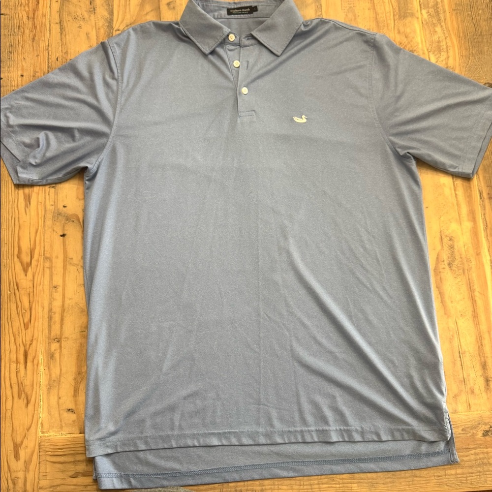 Light blue southern marsh performance polo size large.